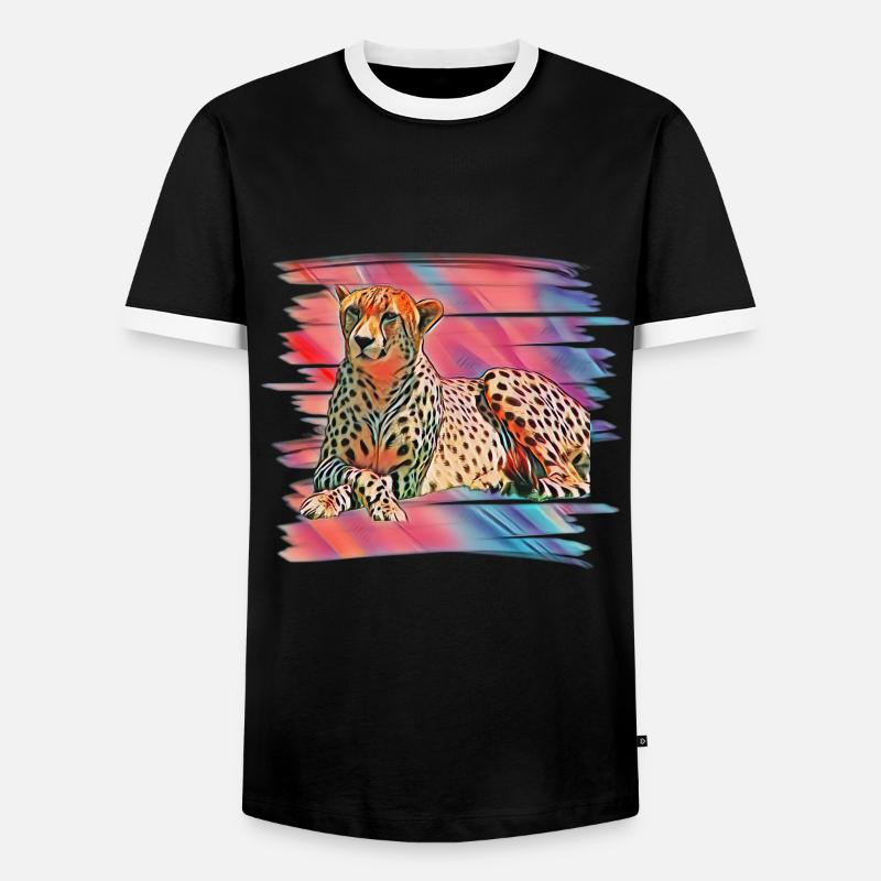 cheetah - Men's Ringer Shirt - black/white