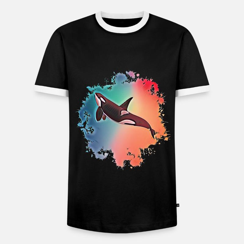 Orca - Männer Kontrast-T-Shirt - Schwarz/Weiß