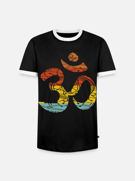Savasana om mantra - Männer Kontrast-T-Shirt - Schwarz/Weiß