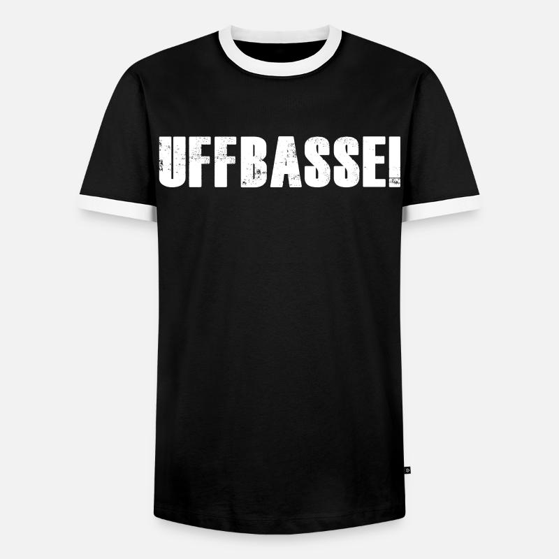 Uffbasse Dialekt badisch - Männer Kontrast-T-Shirt - Schwarz/Weiß