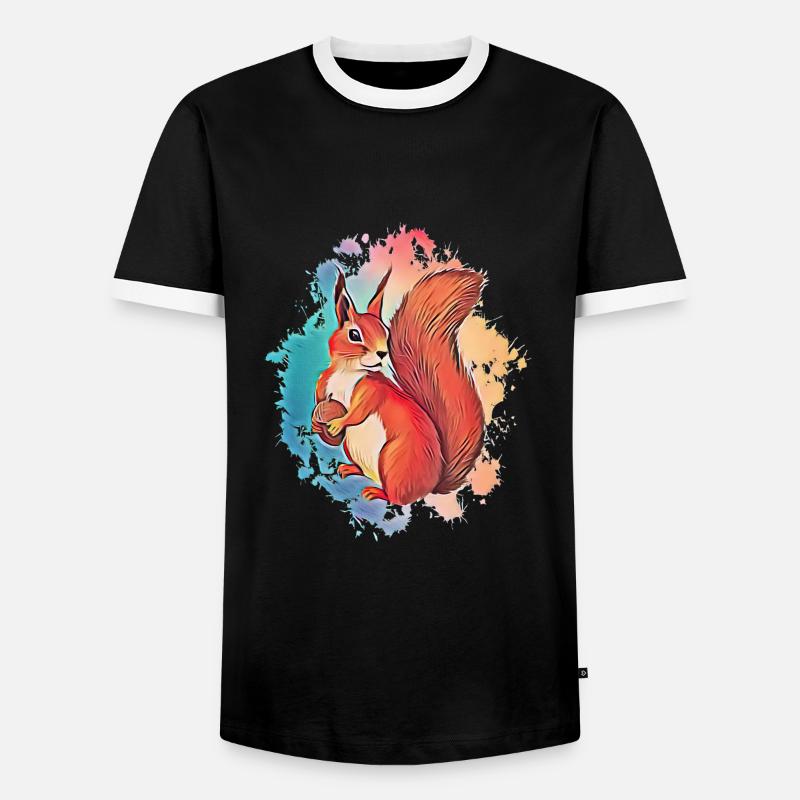 Eichhörnchen - Männer Kontrast-T-Shirt - Schwarz/Weiß