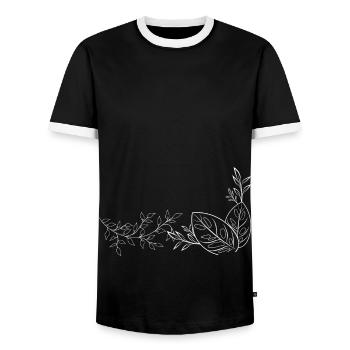 Flowers plants wedding icon - Men's Ringer Shirt - black/white - Front - AI Model Female 172 light (172cm) & AI Model Male 178 light (178cm)