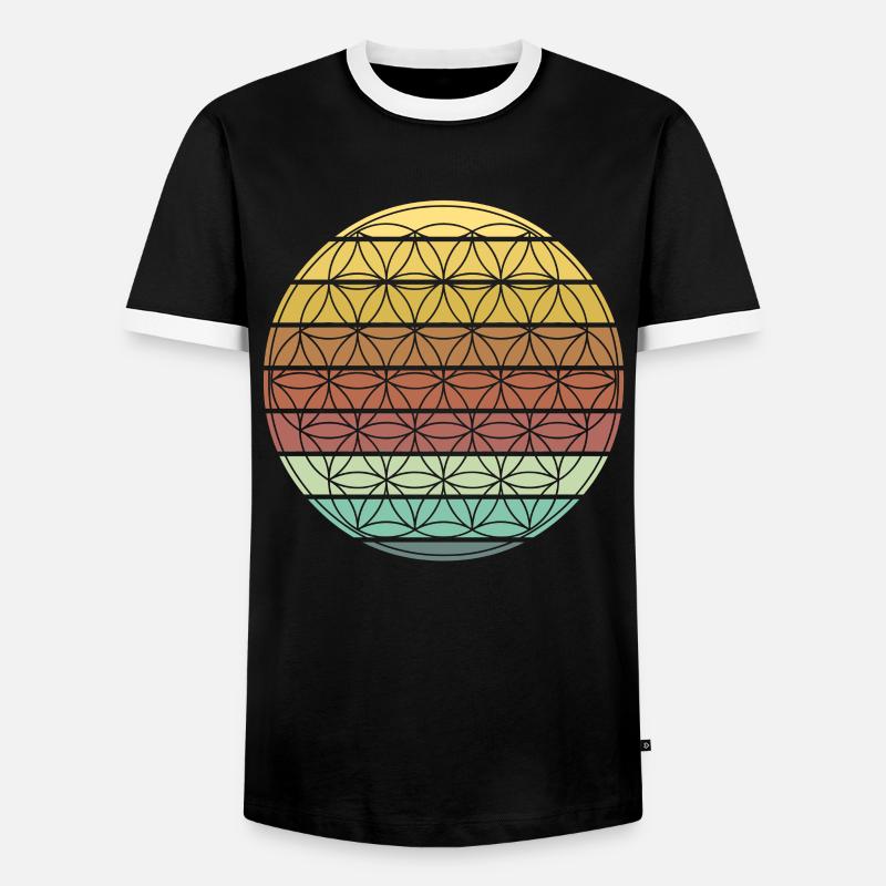 Blume des Lebens Chakra - Männer Kontrast-T-Shirt - Schwarz/Weiß