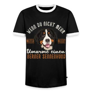 Berner Sennenhund Sennen Hund Geschenk - Männer Kontrast-T-Shirt - Schwarz/Weiß - Vorne - AI Model Female 172 light (172cm) & AI Model Male 178 light (178cm)