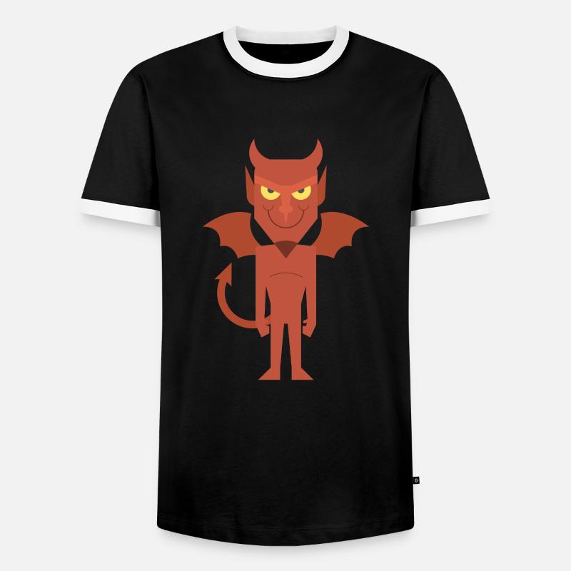 Der Teufel - Männer Kontrast-T-Shirt - Schwarz/Weiß
