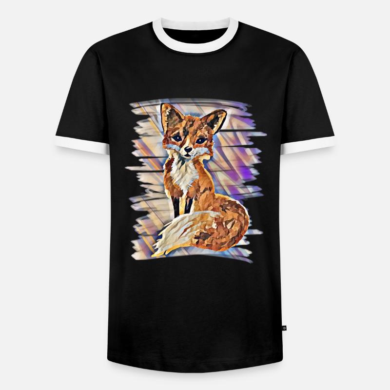 Fox - Men's Ringer Shirt - black/white