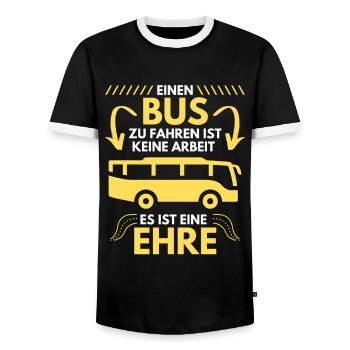 Busfahrer Bus Omnibus Reisebus Schulbus Geschenk - Männer Kontrast-T-Shirt - Schwarz/Weiß - Vorne - AI Model Female 172 light (172cm) & AI Model Male 178 light (178cm)