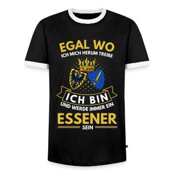 Stadt Essen Wappen Stolzer Essener Geschenk - Männer Kontrast-T-Shirt - Schwarz/Weiß - Vorne - AI Model Female 172 light (172cm) & AI Model Male 178 light (178cm)