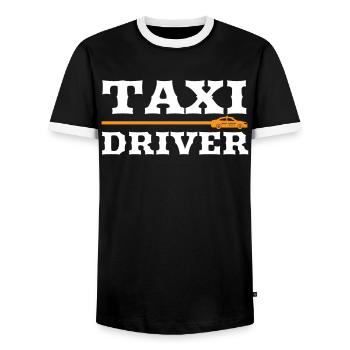 Chauffeur de taxi - cadeau pour chauffeur de taxi - T-shirt contrasté Homme - noir/blanc - Devant - AI Model Female 172 light (172cm) & AI Model Male 178 light (178cm)