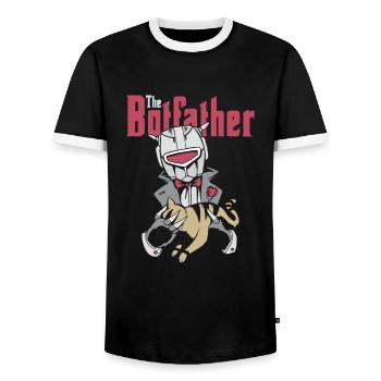 Cadeaux de robot robot Botfather - T-shirt contrasté Homme - noir/blanc - Devant - AI Model Female 172 light (172cm) & AI Model Male 178 light (178cm)