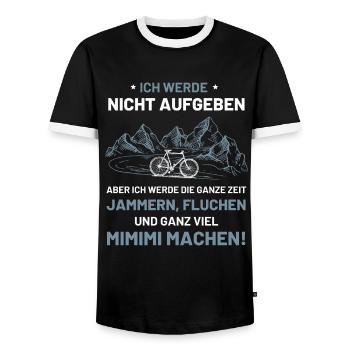 Ich werde nicht aufgeben Fahrrad Fahrradfahrer - Männer Kontrast-T-Shirt - Schwarz/Weiß - Vorne - AI Model Female 172 light (172cm) & AI Model Male 178 light (178cm)