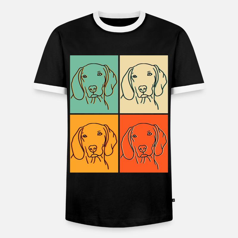 Weimaraner Popart gift - Men's Ringer Shirt - black/white