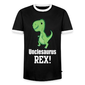 oncle saurus rex unclesaurus oncle homme père - T-shirt contrasté Homme - noir/blanc - Devant - AI Model Female 172 light (172cm) & AI Model Male 178 light (178cm)