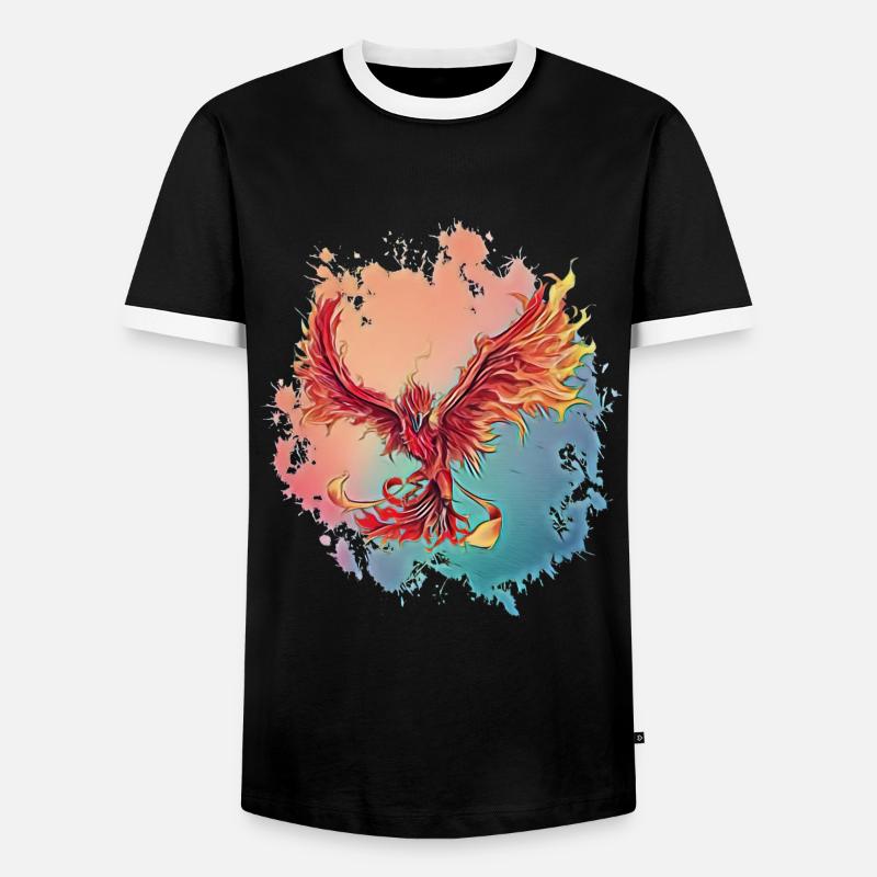Phönix - Männer Kontrast-T-Shirt - Schwarz/Weiß