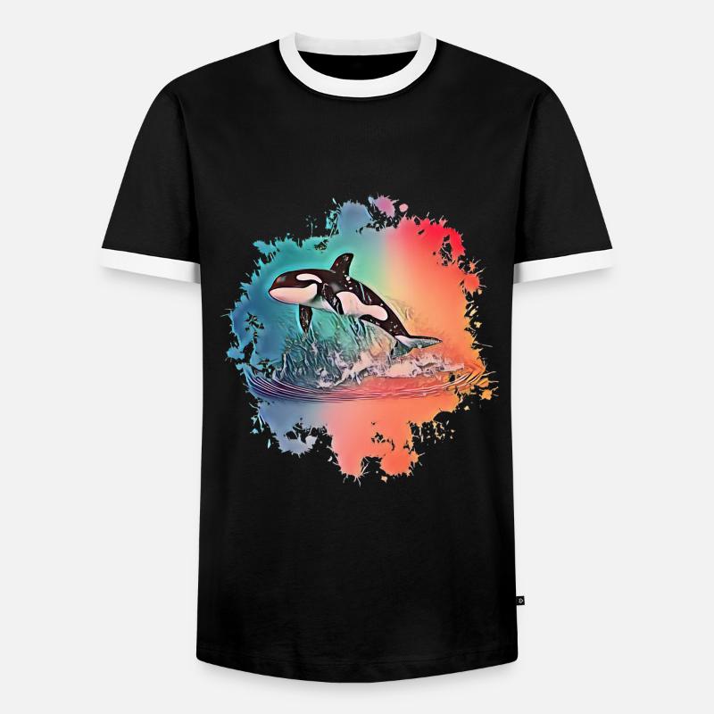Orca - Männer Kontrast-T-Shirt - Schwarz/Weiß