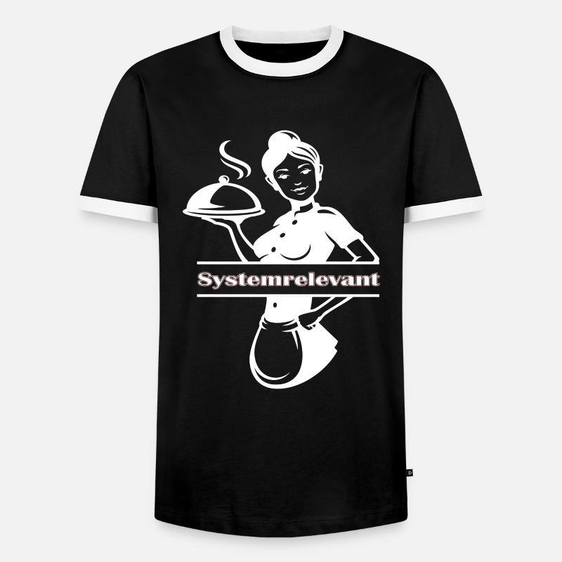 Kellnerin Restaurant Systemrelevant - Männer Kontrast-T-Shirt - Schwarz/Weiß