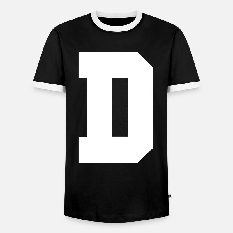 Buchstabe D - Männer Kontrast-T-Shirt - Schwarz/Weiß