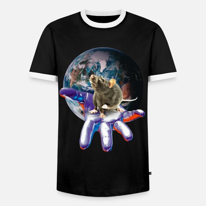 Ratte - Männer Kontrast-T-Shirt - Schwarz/Weiß