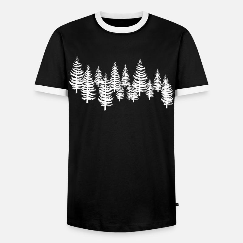 Weiß -Baum -Bäume - Männer Kontrast-T-Shirt - Schwarz/Weiß