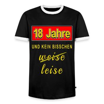 18 Jahre und kein bisschen weise leise Lustig - Männer Kontrast-T-Shirt - Schwarz/Weiß - Vorne - AI Model Female 172 light (172cm) & AI Model Male 178 light (178cm)