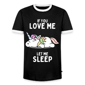 Licorne endormie Cadeau amusant - T-shirt contrasté Homme - noir/blanc - Devant - AI Model Female 172 light (172cm) & AI Model Male 178 light (178cm)
