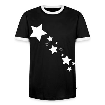 Stars Star Shooting Star - Men's Ringer Shirt - black/white - Front - AI Model Female 172 light (172cm) & AI Model Male 178 light (178cm)