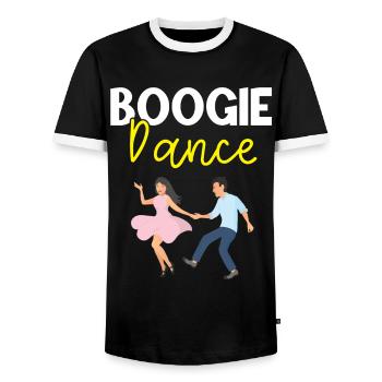 Boogie Woogie Dancer Dancing Paartanz Vintage - Männer Kontrast-T-Shirt - Schwarz/Weiß - Vorne - AI Model Female 172 light (172cm) & AI Model Male 178 light (178cm)