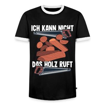Handwerker Holzfäller Forstwirt Forstarbeiter - Männer Kontrast-T-Shirt - Schwarz/Weiß - Vorne - AI Model Female 172 light (172cm) & AI Model Male 178 light (178cm)