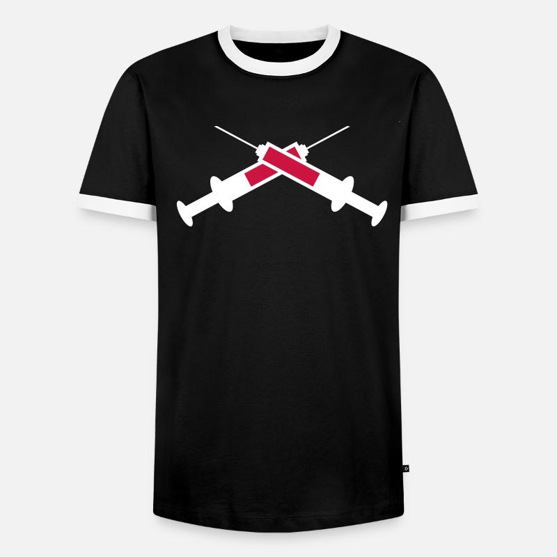 Spritze - Männer Kontrast-T-Shirt - Schwarz/Weiß