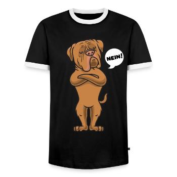 Bordeauxdogge Bordeaux Dogge lustig - Männer Kontrast-T-Shirt - Schwarz/Weiß - Vorne - AI Model Female 172 light (172cm) & AI Model Male 178 light (178cm)