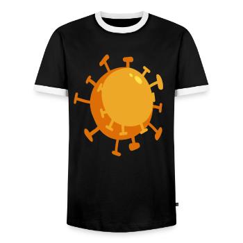 Pandémie de modèle de virus Corona - T-shirt contrasté Homme - noir/blanc - Devant - AI Model Female 172 light (172cm) & AI Model Male 178 light (178cm)