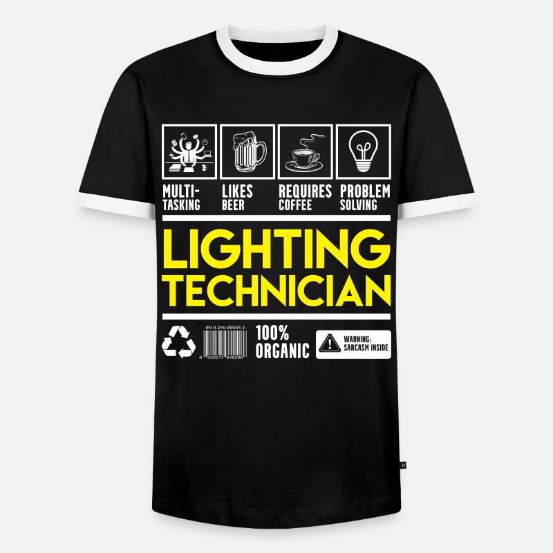 Light Technician - Men's Ringer Shirt - black/white