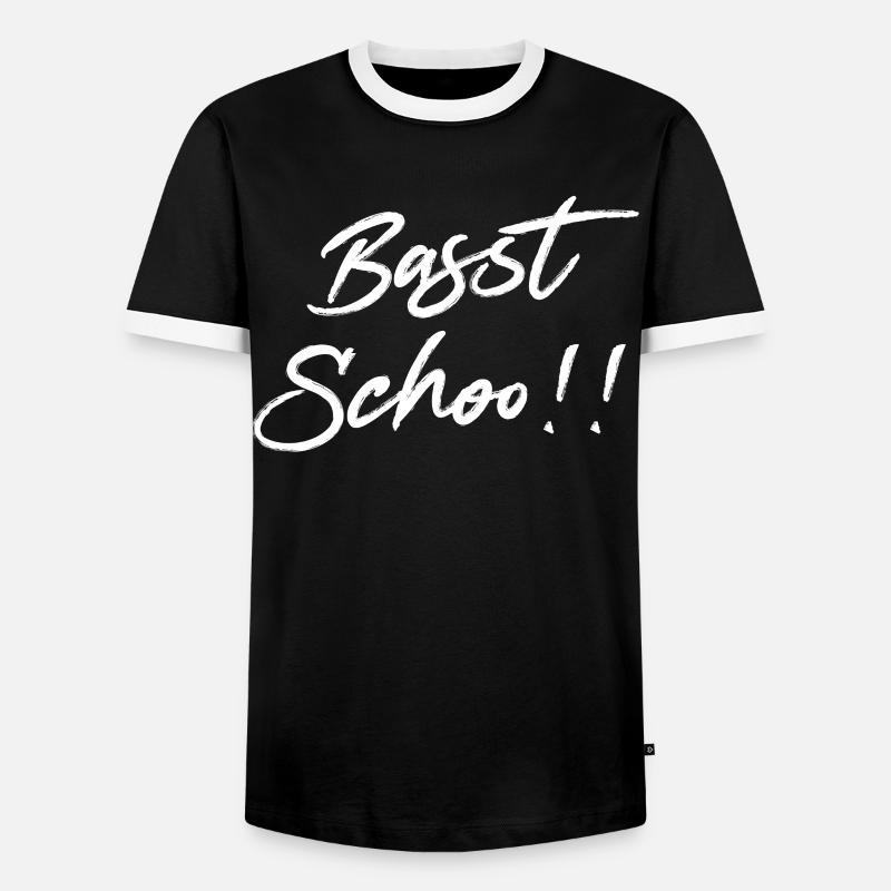 Basst scho - Männer Kontrast-T-Shirt - Schwarz/Weiß