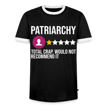 Feminist Feminism Emancipation Gift - Men's Ringer Shirt - black/white - Front - AI Model Female 172 light (172cm) & AI Model Male 178 light (178cm)