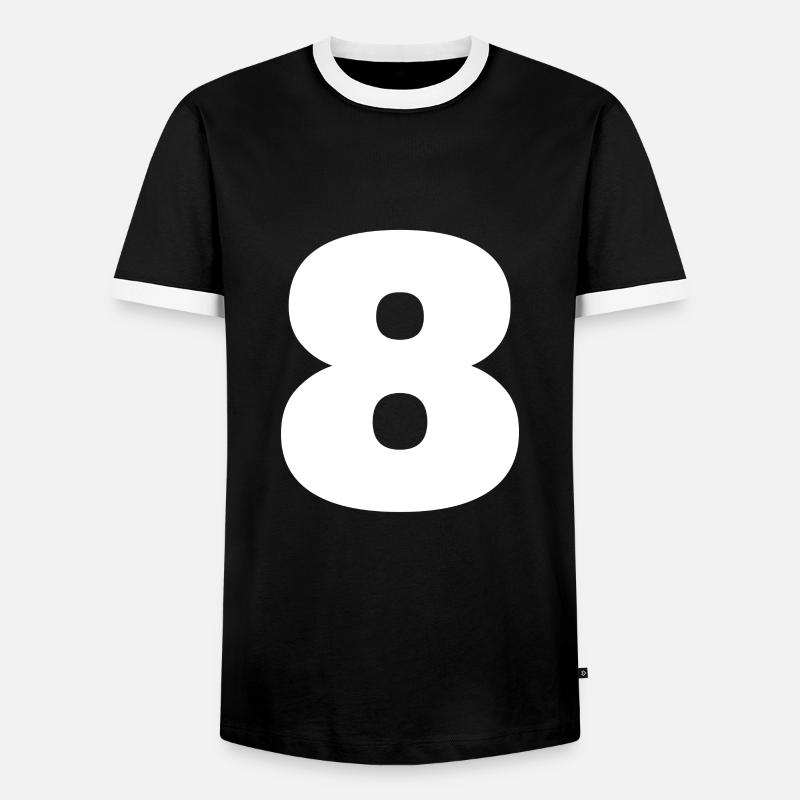 Nummer 8 Großbuchstaben Monogramm - Männer Kontrast-T-Shirt - Schwarz/Weiß