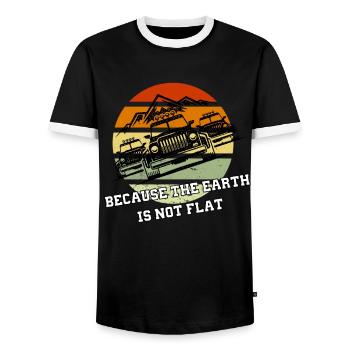 Off Road 4X4 Vintage Retro 70 Geländewagen - T-shirt contrasté Homme - noir/blanc - Devant - AI Model Female 172 light (172cm) & AI Model Male 178 light (178cm)