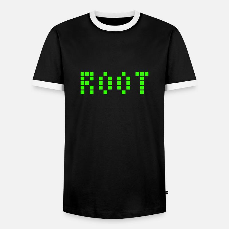 Root - Linux Design - Administrator - Männer Kontrast-T-Shirt - Schwarz/Weiß