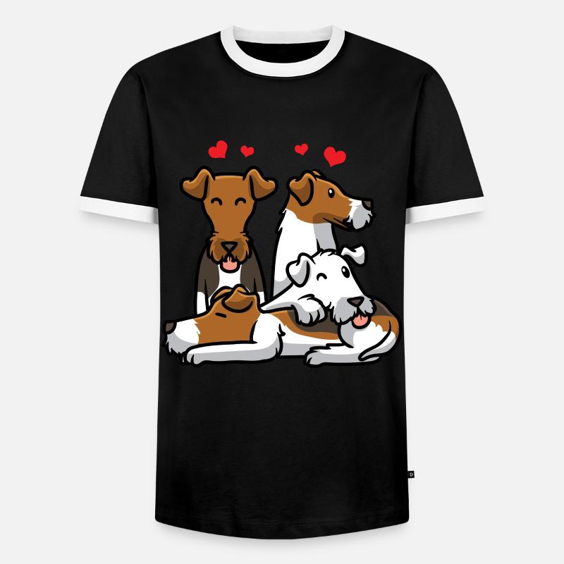 Foxterrier Drahthaar - Männer Kontrast-T-Shirt - Schwarz/Weiß