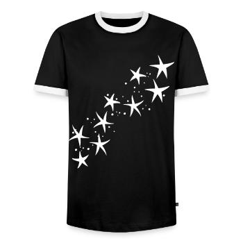 Étoiles - T-shirt contrasté Homme - noir/blanc - Devant - AI Model Female 172 light (172cm) & AI Model Male 178 light (178cm)