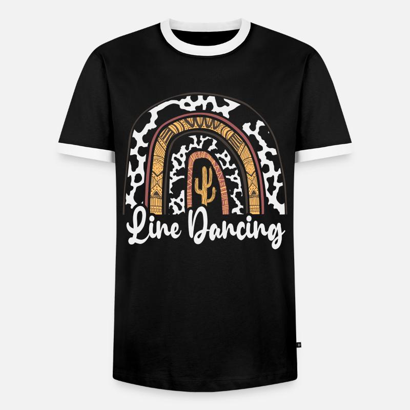 Linedance Line Dance - Männer Kontrast-T-Shirt - Schwarz/Weiß