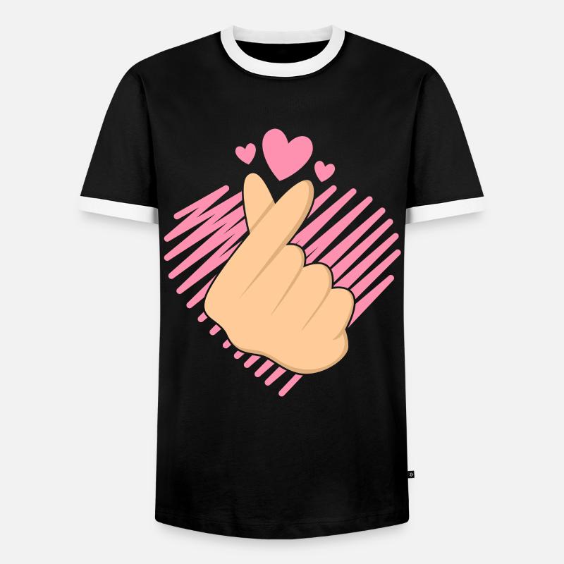 K-Pop Handschnipser Liebe - Männer Kontrast-T-Shirt - Schwarz/Weiß