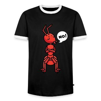 Ant Fire Ant Insect State Entemologist - Men's Ringer Shirt - black/white - Front - AI Model Female 172 light (172cm) & AI Model Male 178 light (178cm)