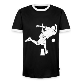 Vintage Bosseln Spruch Klootschiessen Boßeln Sport - Männer Kontrast-T-Shirt - Schwarz/Weiß - Vorne - AI Model Female 172 light (172cm) & AI Model Male 178 light (178cm)