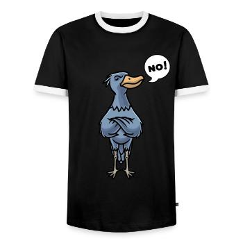 Hartnäckig Schuhschnabel Vogel Abu Markub - Männer Kontrast-T-Shirt - Schwarz/Weiß - Vorne - AI Model Female 172 light (172cm) & AI Model Male 178 light (178cm)