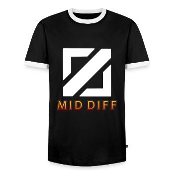 mid diff tilter tilted gaming - Men's Ringer Shirt - black/white - Front - AI Model Female 172 light (172cm) & AI Model Male 178 light (178cm)