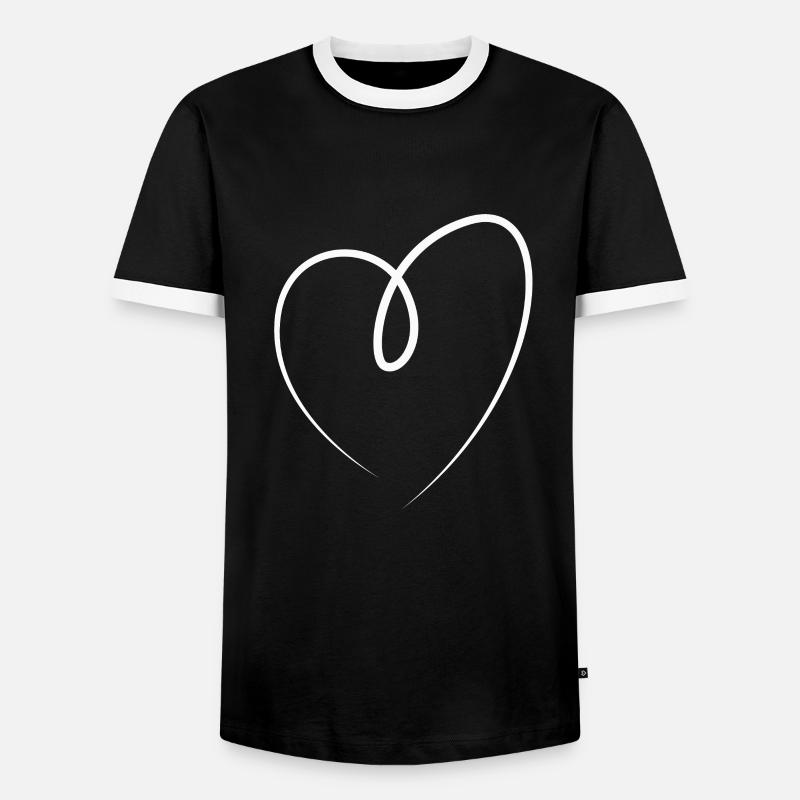 Weisses Herz Geschenkidee - Männer Kontrast-T-Shirt - Schwarz/Weiß