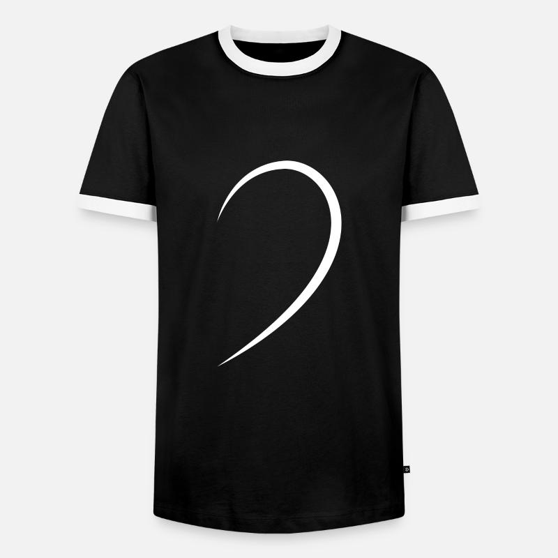 Idée cadeau Demi-cœur blanc - T-shirt contrasté Homme - noir/blanc