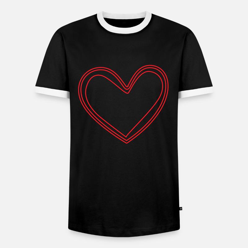 Rotes Herz Geschenkidee - Männer Kontrast-T-Shirt - Schwarz/Weiß