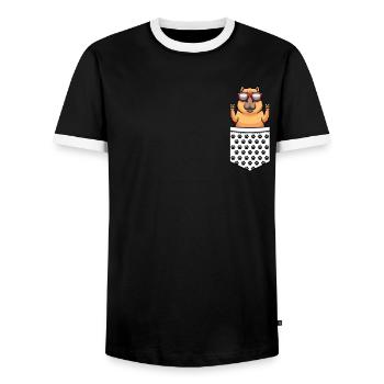 Capybara Bag Capybara Rodent Capybara - Men's Ringer Shirt - black/white - Front - AI Model Female 172 light (172cm) & AI Model Male 178 light (178cm)