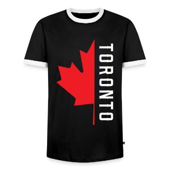 Toronto Canada Kleeblatt - Männer Kontrast-T-Shirt - Schwarz/Weiß - Vorne - AI Model Female 172 light (172cm) & AI Model Male 178 light (178cm)